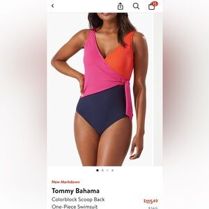 Tommy Bahama color blocked one piece